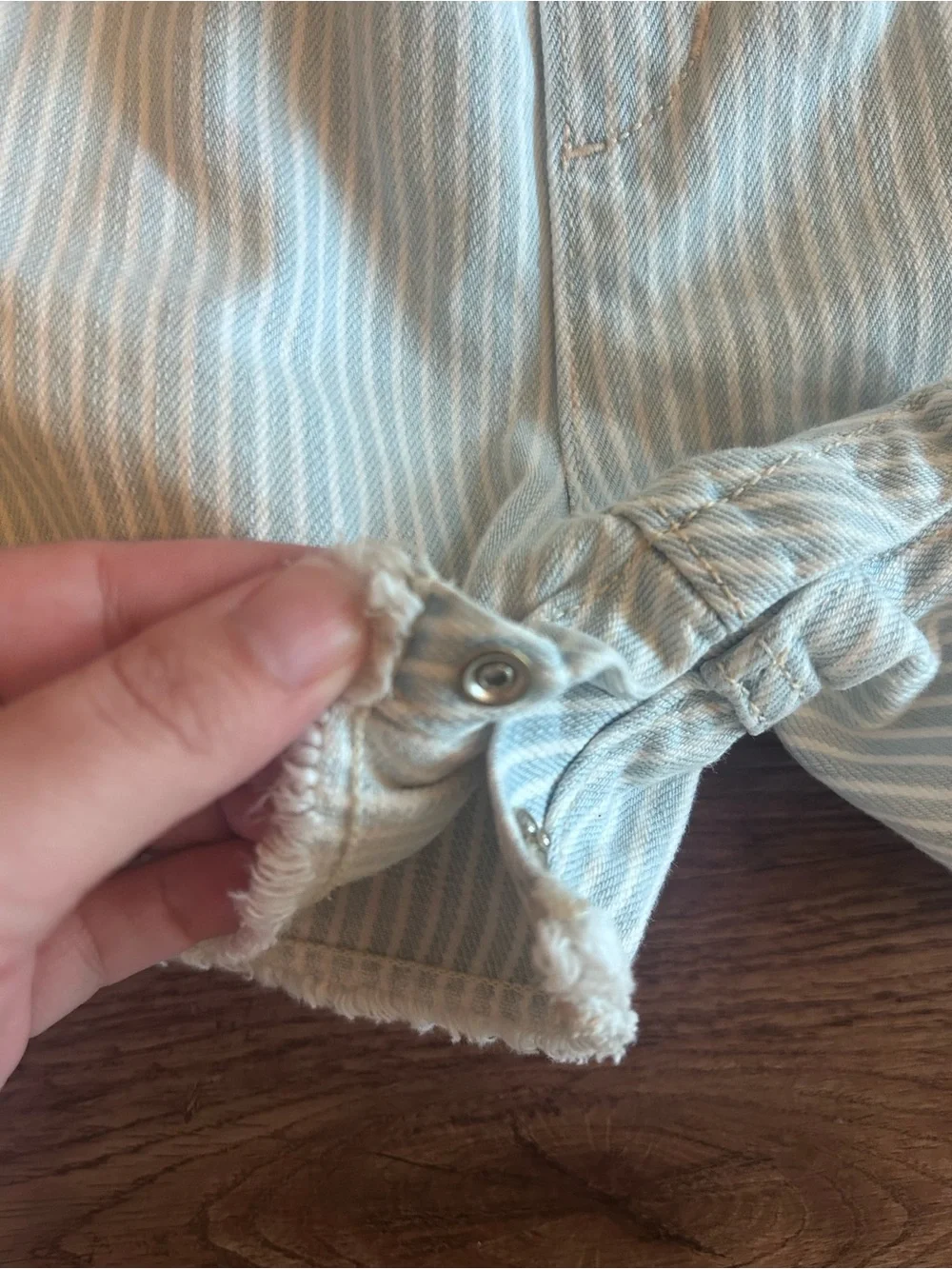 Old Navy Cream and Light Blue Striped Kids Shortalls